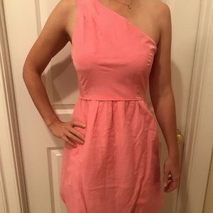 J. Crew One Shoulder Cocktail Wedding Guest Dress